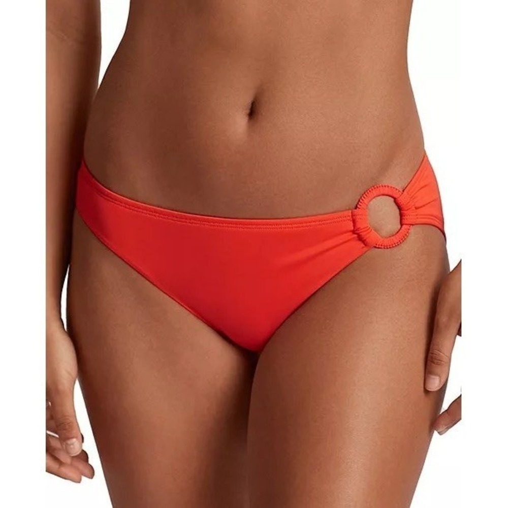 NWT Lauren Ralph Lauren Womens Macrame-Ring Hipster Bikini Bottom Persimmon 12